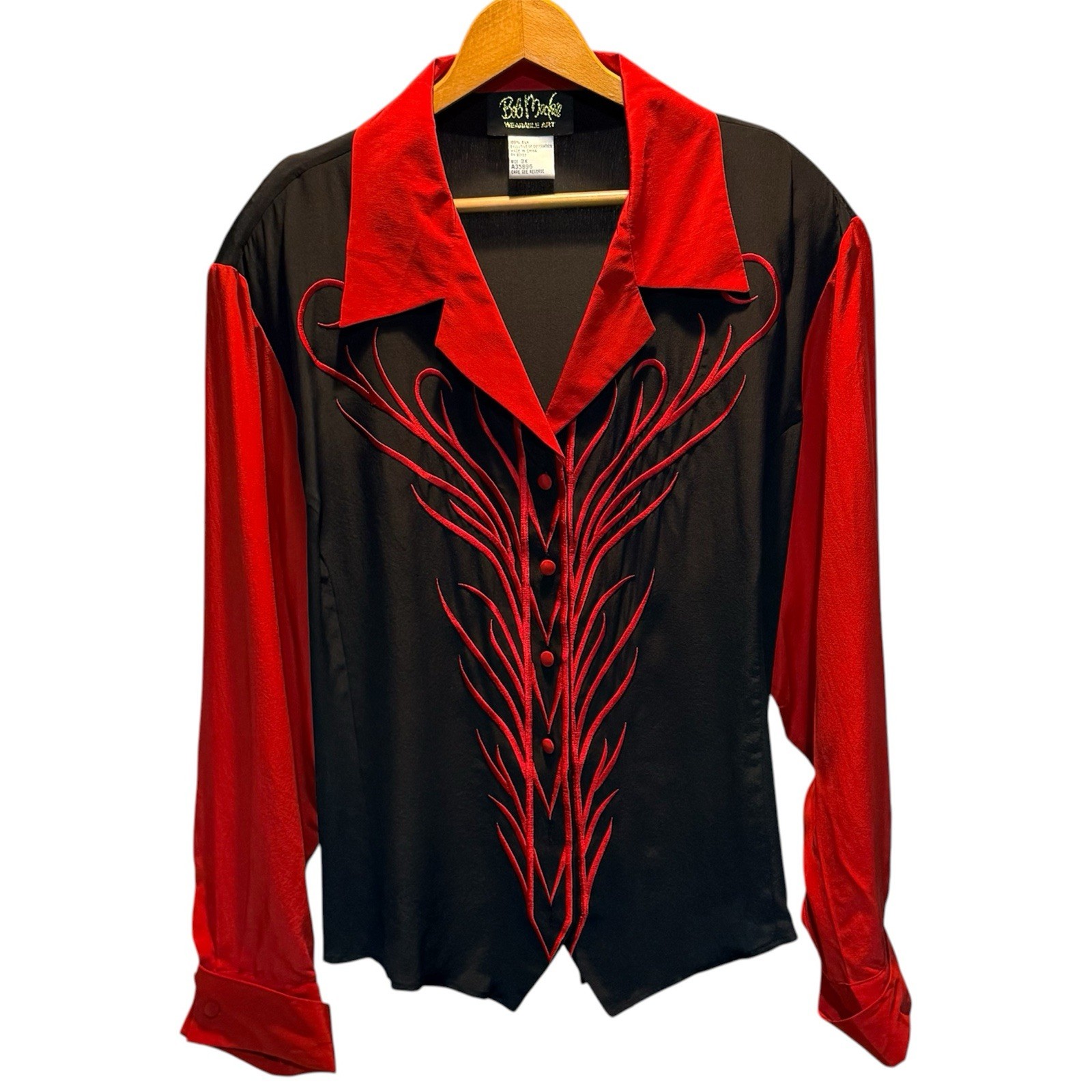 Rare Vintage Western Bob Mackie Flame Wearable Art 3XL
