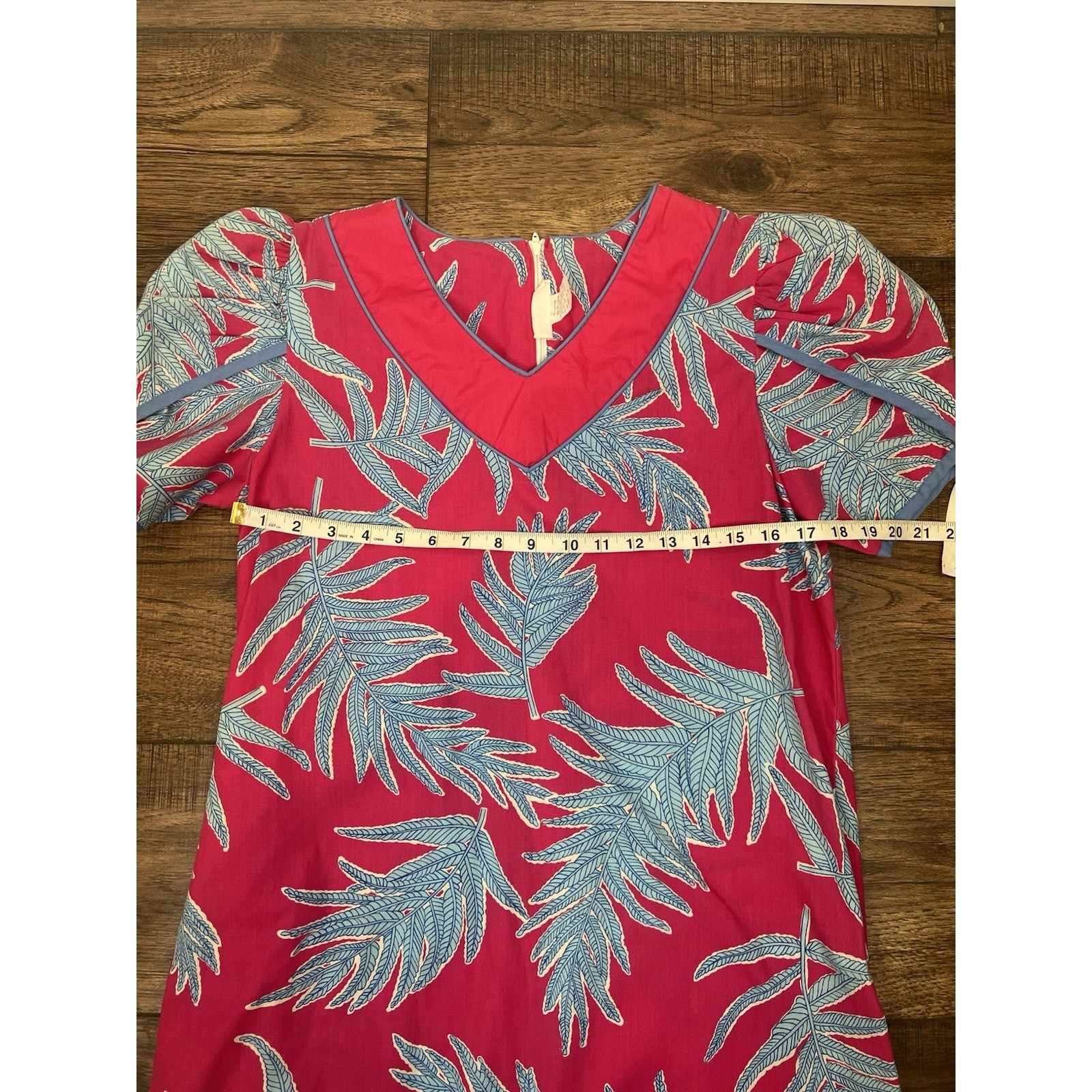 Hawaiian Dress VTG 90’s Cap Sleeve Drop waist Maxi Dress Pink Floral Sz L 14