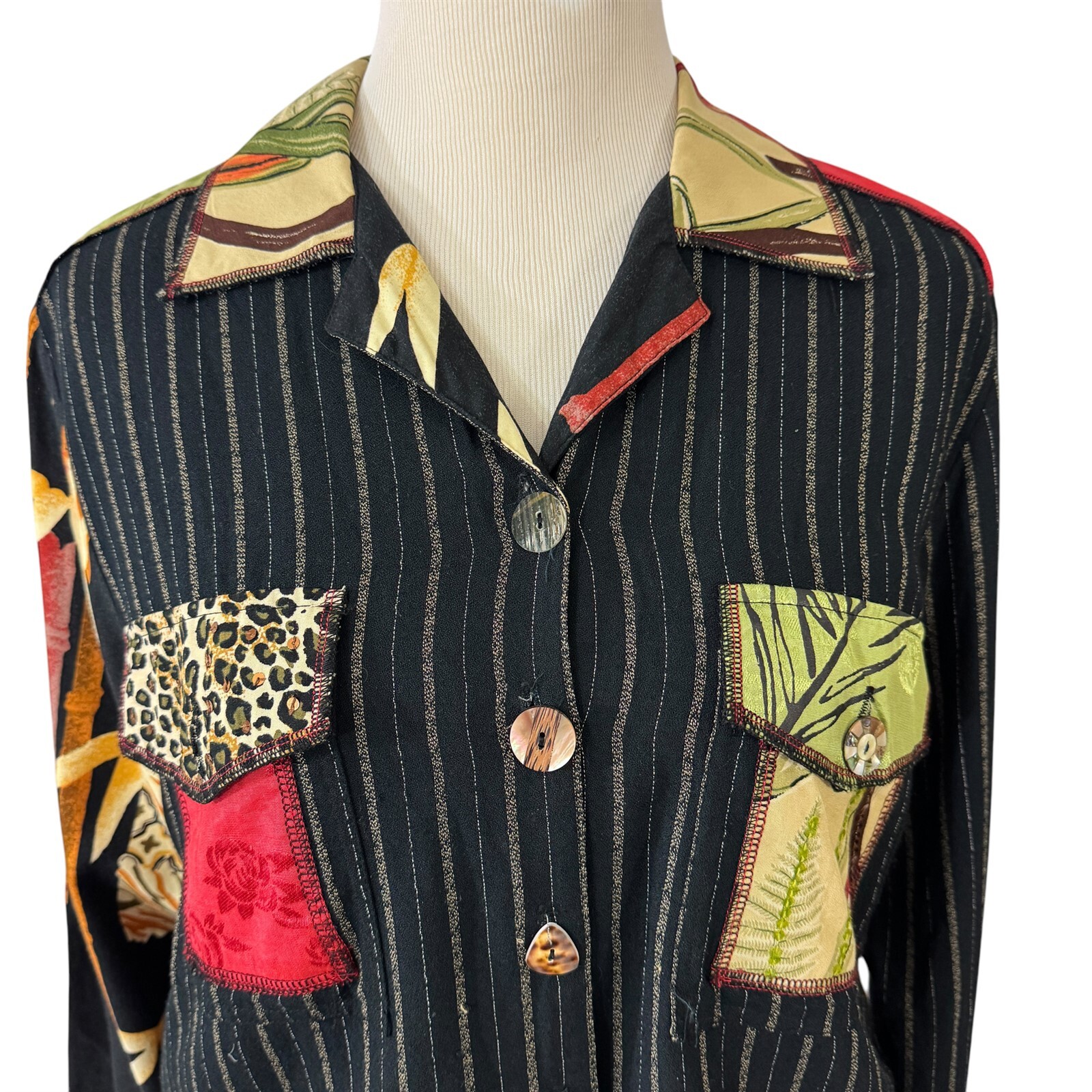 Faith by Celia Forrester Jacket & Pants Size XS & M Vintage 1990s Boho Hippy Art