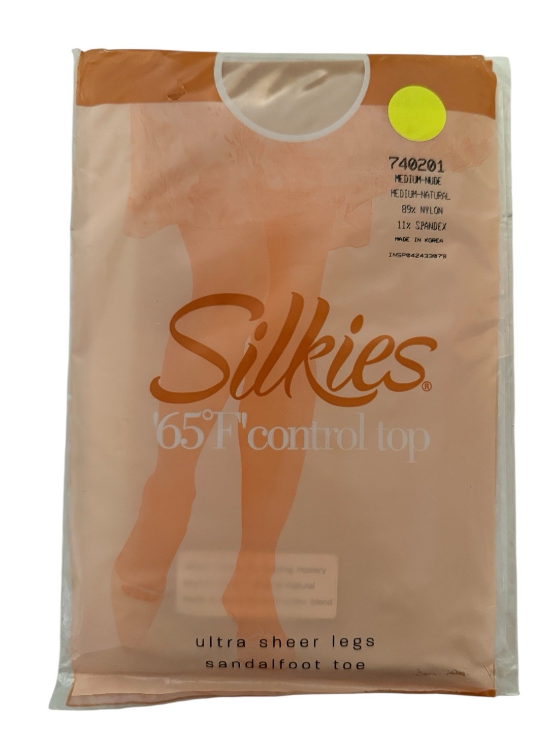 SILKIES Pantyhose 65° F’ Pair of Control Top Size Medium Nude New In Package