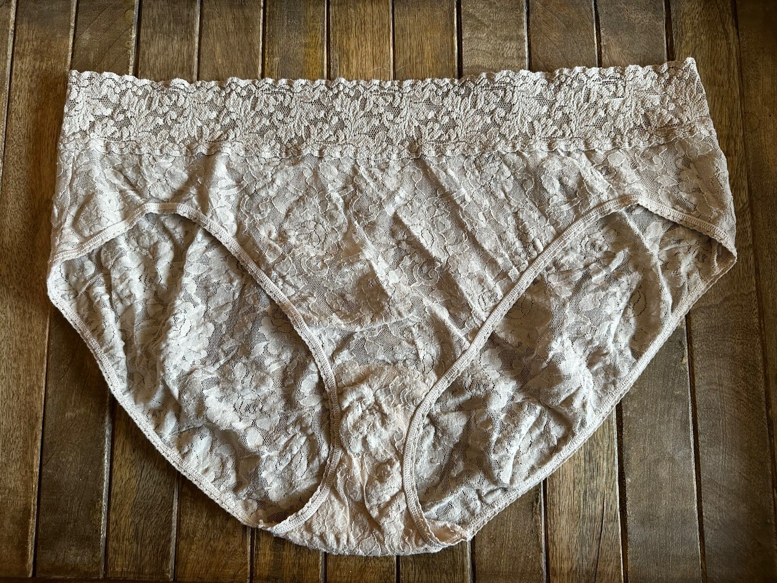 Vtg Hanky Panky 2X Sheer Lace Coquette Hiphugger Bikini Brief Panties
