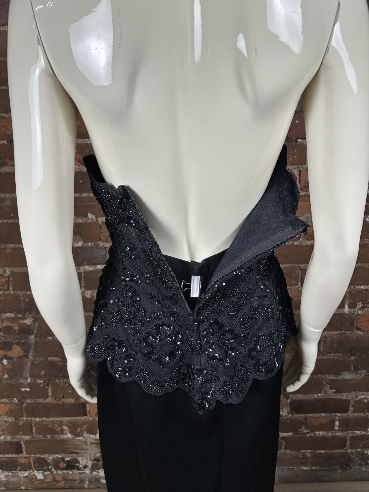NWT VTG 1990s MICHAEL CASEY VICKY TIEL Black Lace Corset Maxi Skirt Two Piece