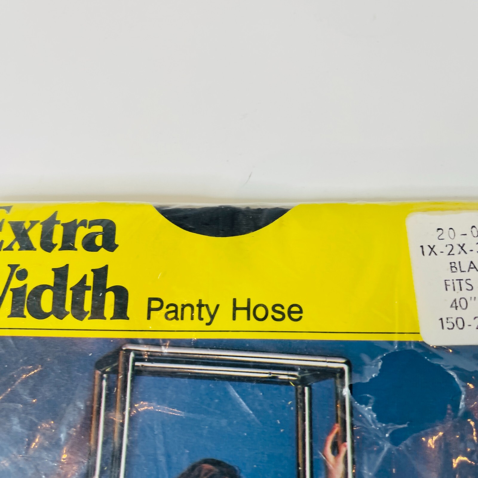New Vintage Extra Width Pantyhose Black Fits Hips 40″ – 60″ Nylon USA