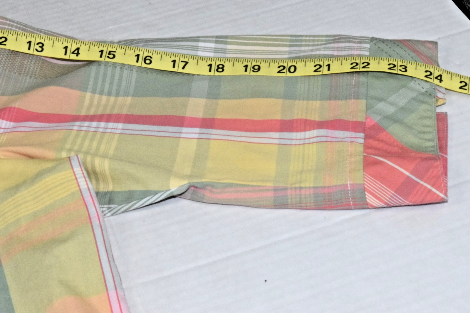 Vintage Plaid Shirt Alia Size 14 90s Button Up Pink Green Yellow Shoulder Pads