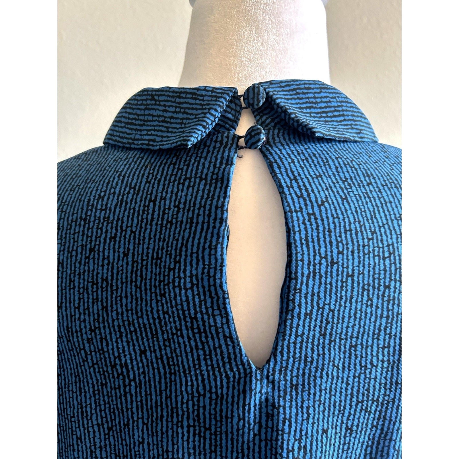 vtg 80S Alexis DRESS TEACHER SECETARY CAREER COSTUME STRIPED COTTAGE PRAIRE