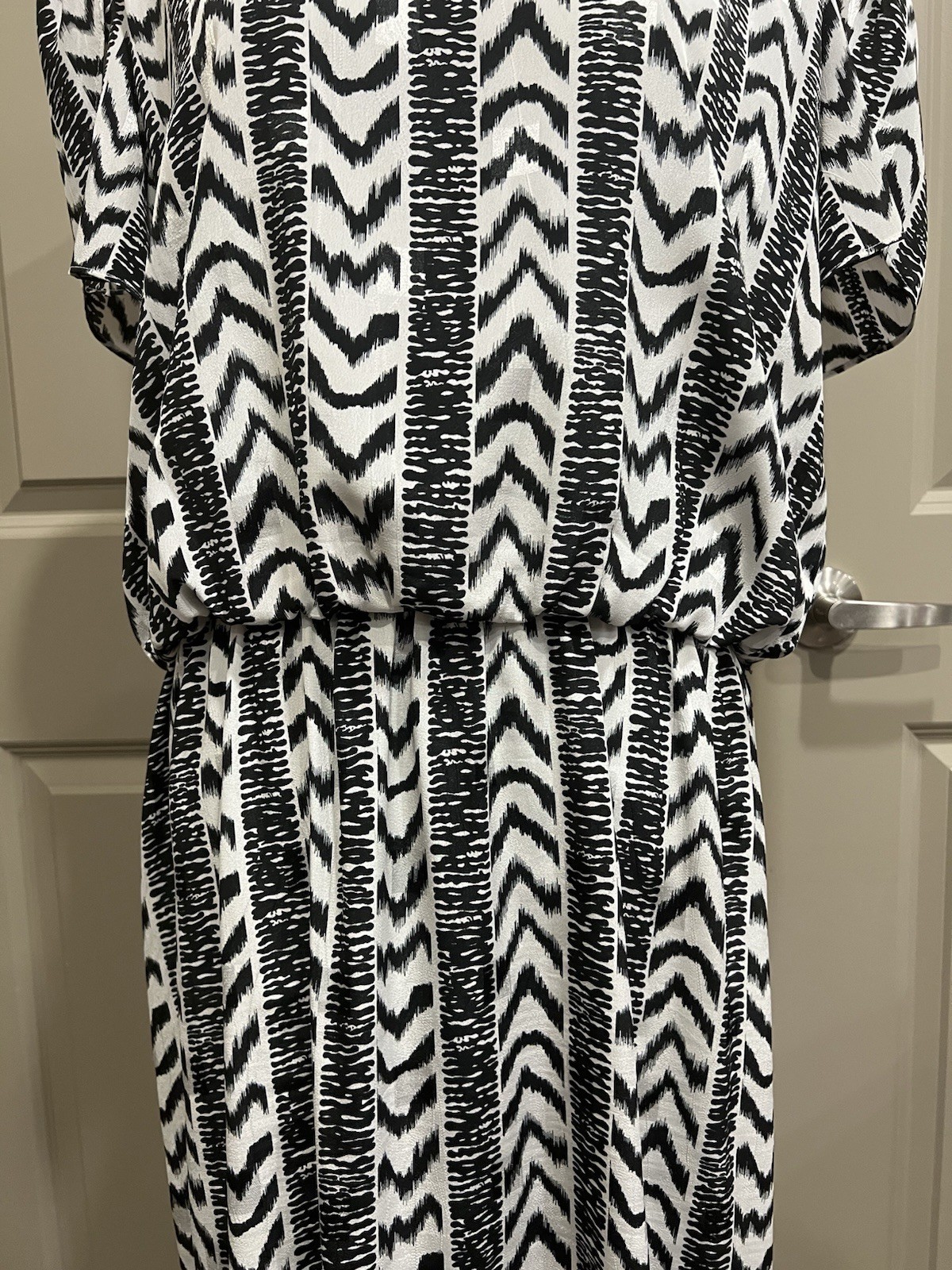 Lorac Original Lady Carol Blouson Dress 16/18 Geometric Abstract Disco 70’s 80’s