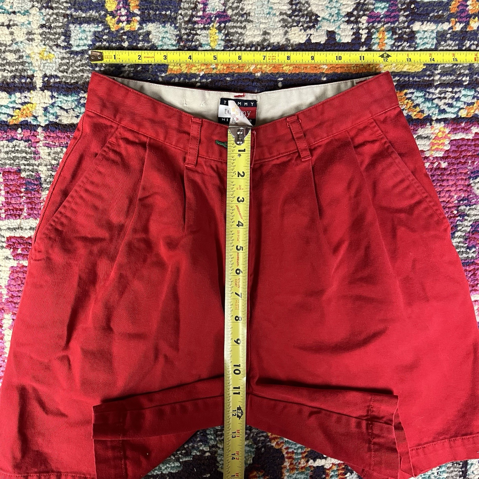 Vintage 90s Women’s Tommy Hilfiger Pleated Red Shorts Size 4 Preppy Summer Light