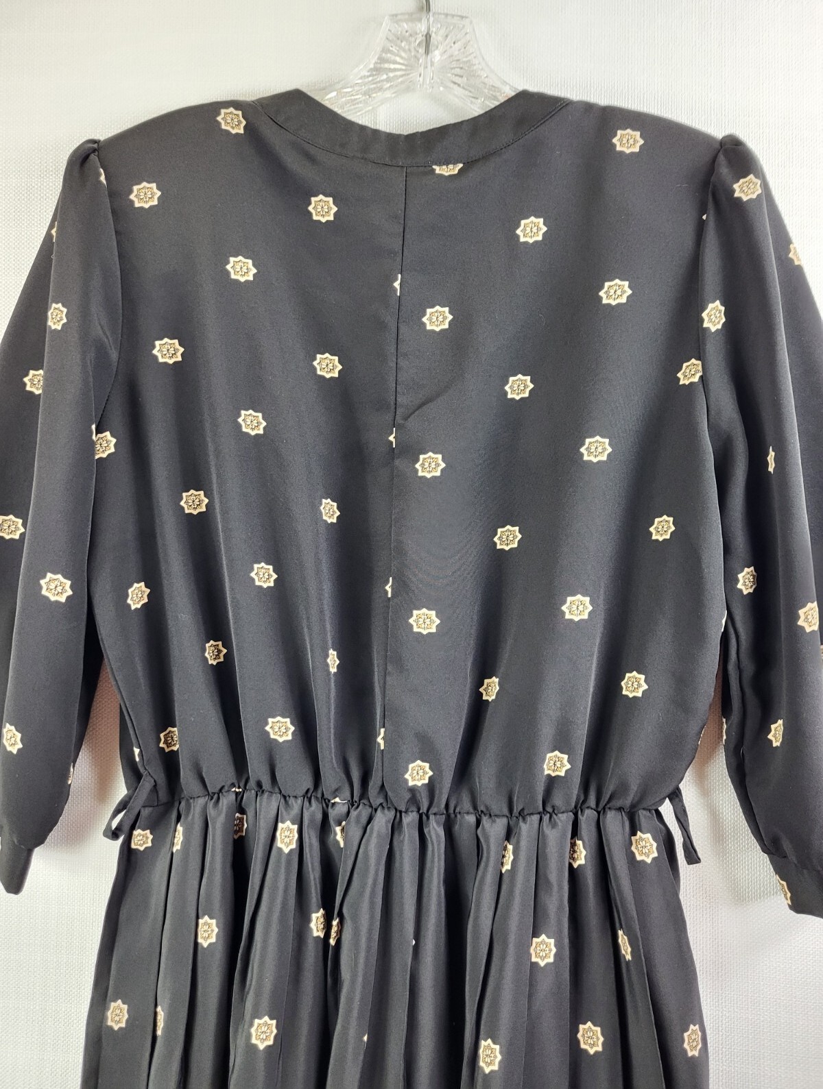 Breli Originals Black Floral Chiffon Pleated Dress Sz 12 Victorian Dark Academia
