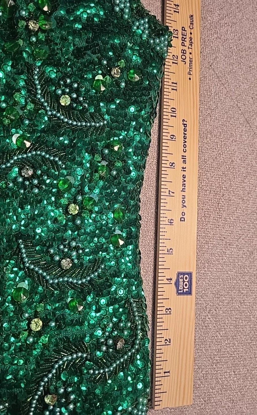 Vtg VALENTINA Ladies Wool Beaded & Sequined Butterfly Couture Vest M Green