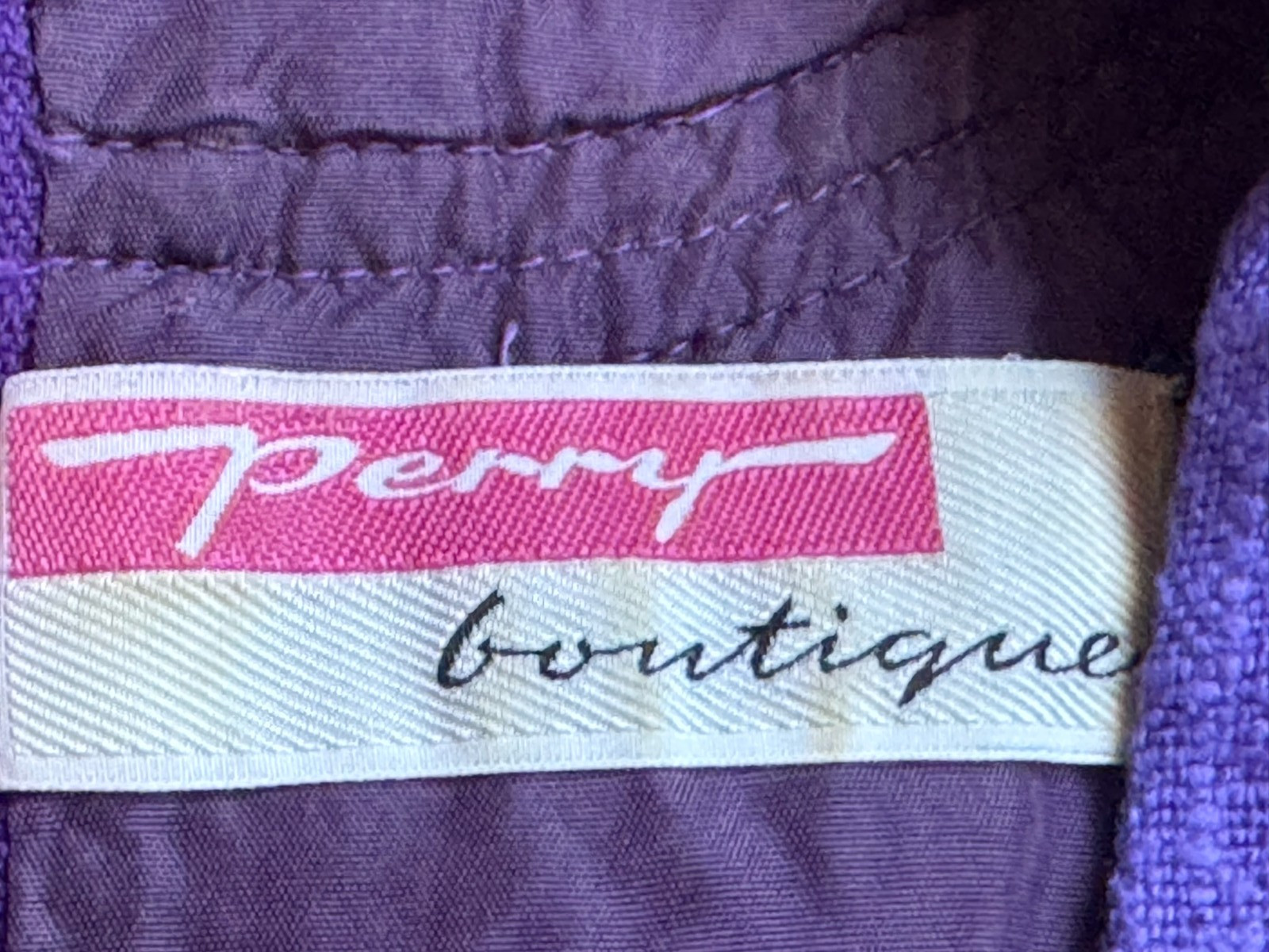 Vintage 60s 70s Perry Boutique Dress A Line Boho 36 38 Purple Reyon