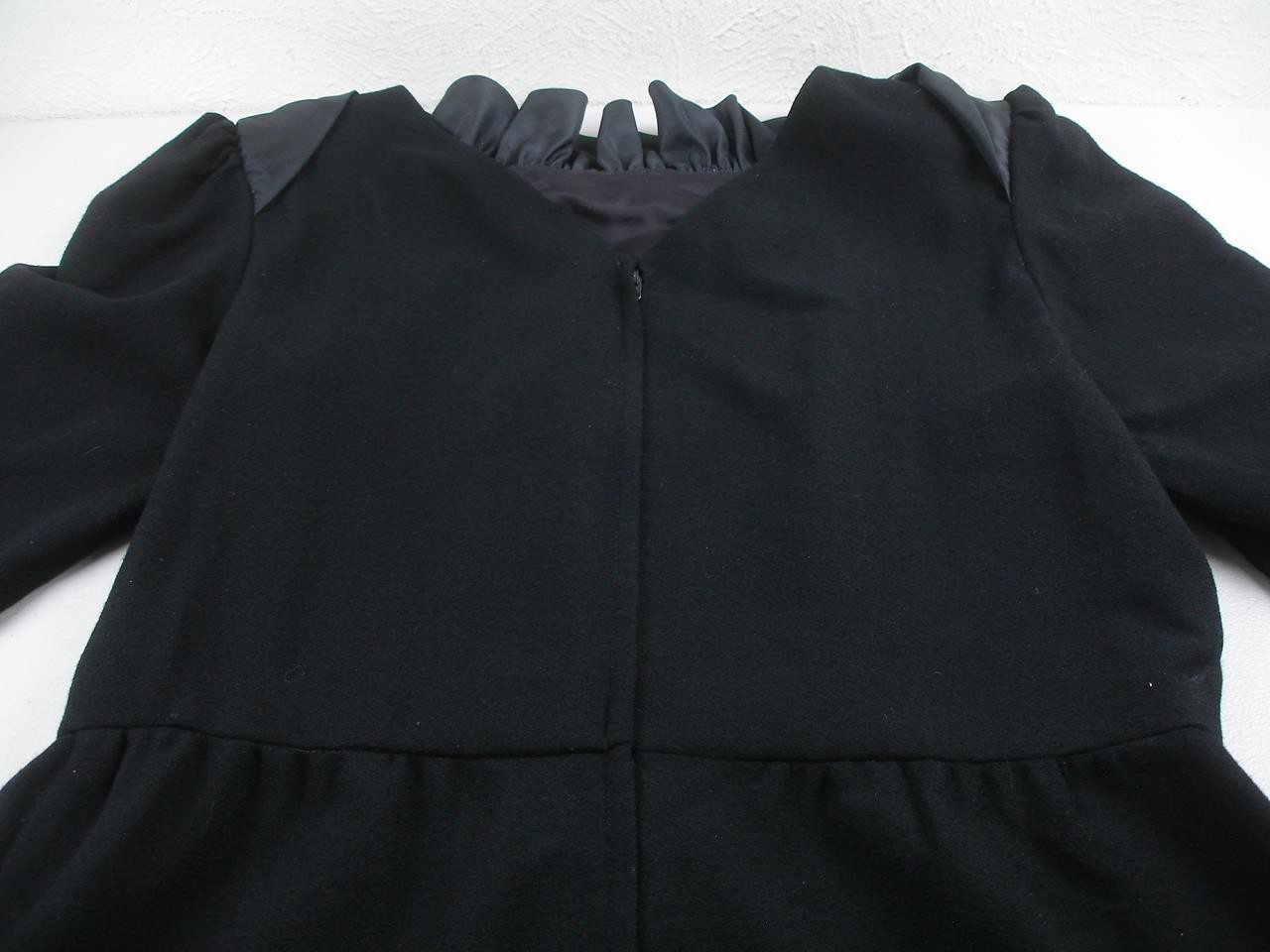 Women’s M POSH by Jay Anderson Vtg 1960’s Black Romantic Ruffle Bow Front Dress