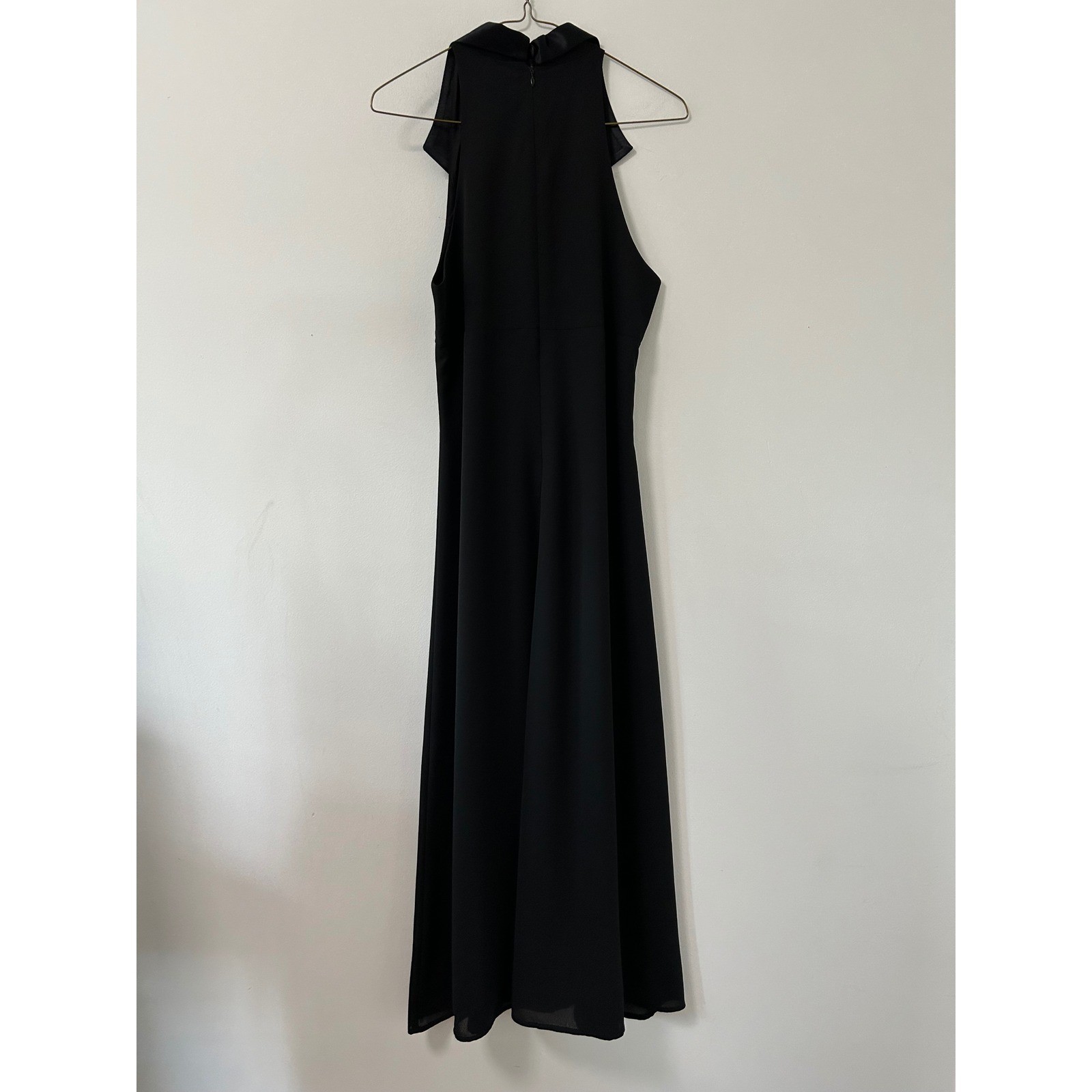 Beechers Brook Tuxedo Halter Maxi Dress Womens 8 Black Vintage Minimalist Gown
