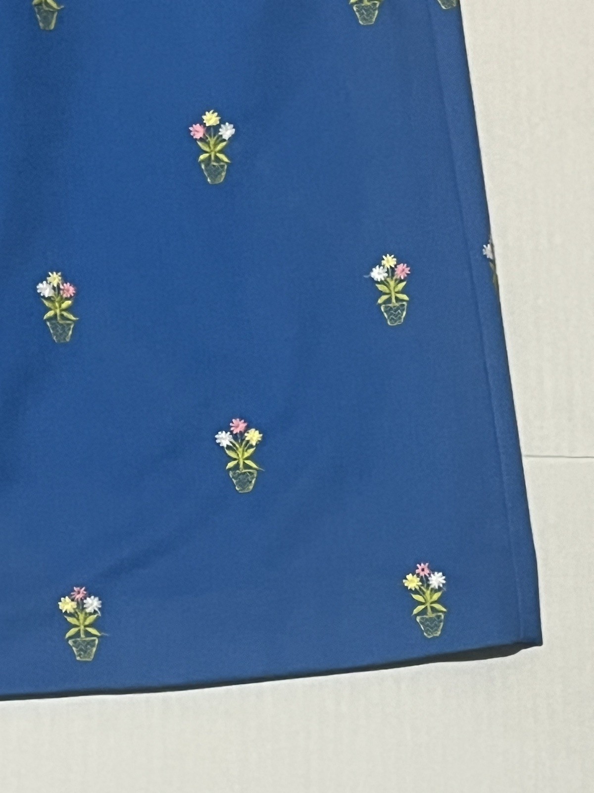 Vtg David Brooks Plant Flower Embroidered Long Skirt Blue Size 14 Cottagecore