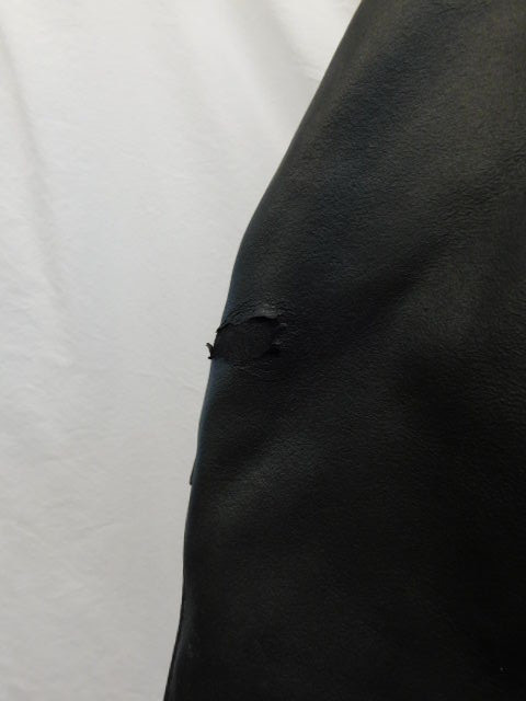 VINTAGE BLACK LEATHER MOTORCYCLE JACKET SEARS SIZE 10 SMALL BIKER COAT USA