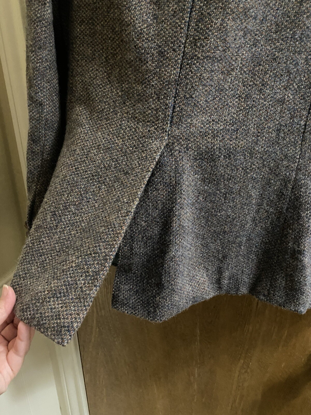 Vintage Stanley Blacker For Bloomingdale’s Women Wool Herringbone Jacket Size 10