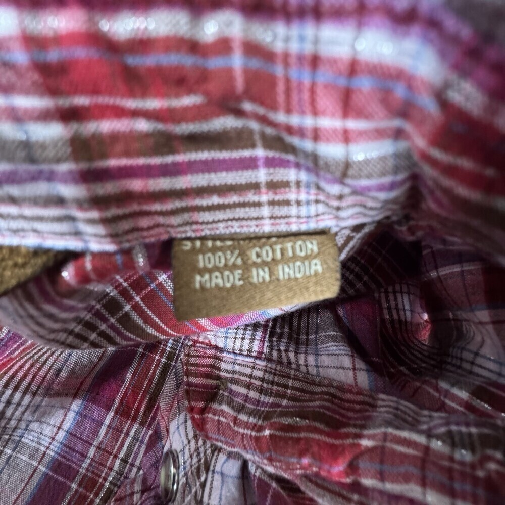Walls VTG Ranch Wear Western Shirt Womens Cowgirl Pearl Snap Up Red Rodeo M