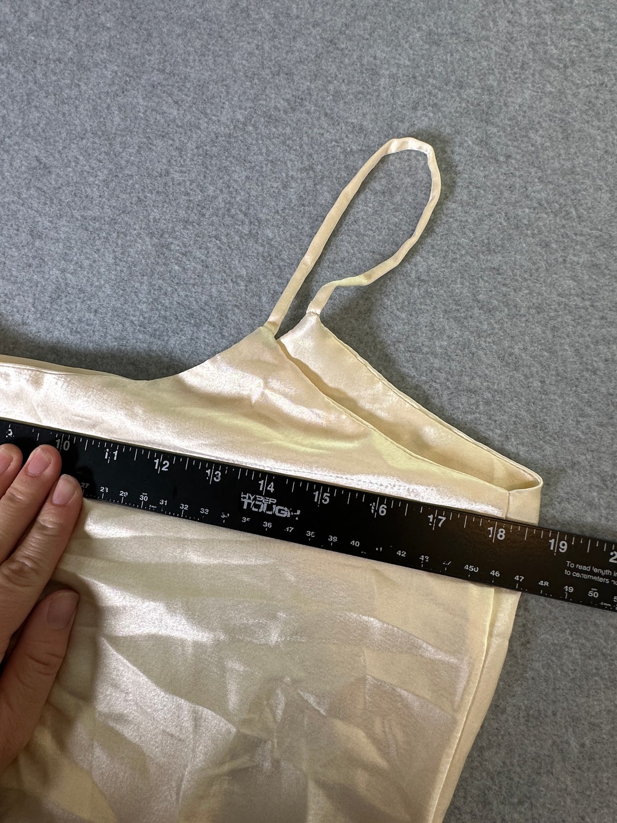 Vintage Mae Dear Paris NY Ivory Cream Satin Slip Maxi Dress Size P Petite ILGWU
