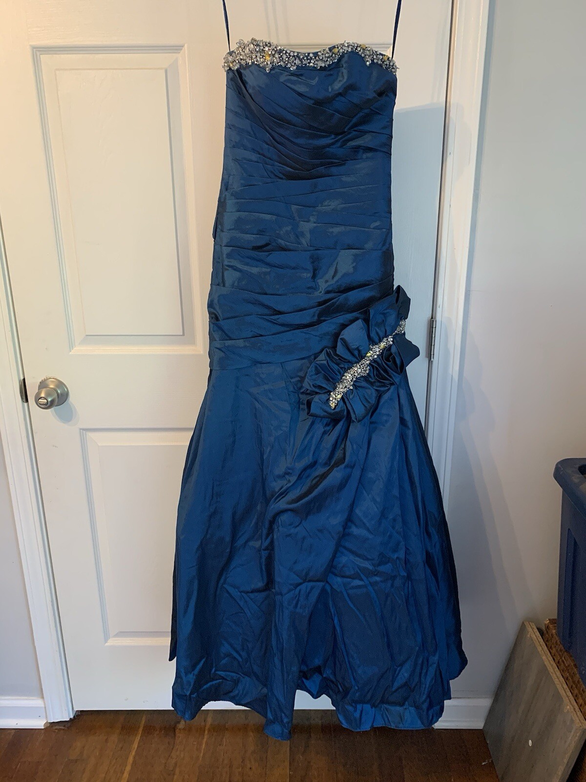 Sapphire Blue Vintage Prom Dress, In Great Condition, Missing Corset Drawstring