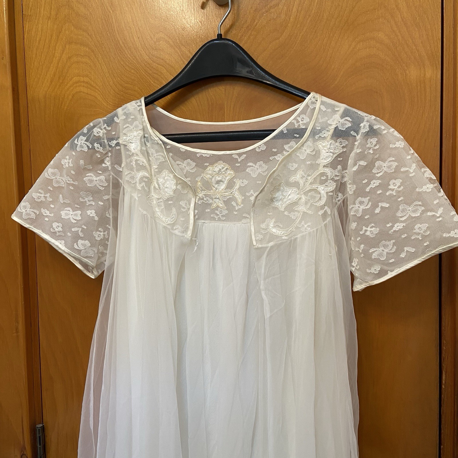 Vintage Sears Nightgown & Sheer Robe Long Size Small 28/30 Bridal Slip Dress