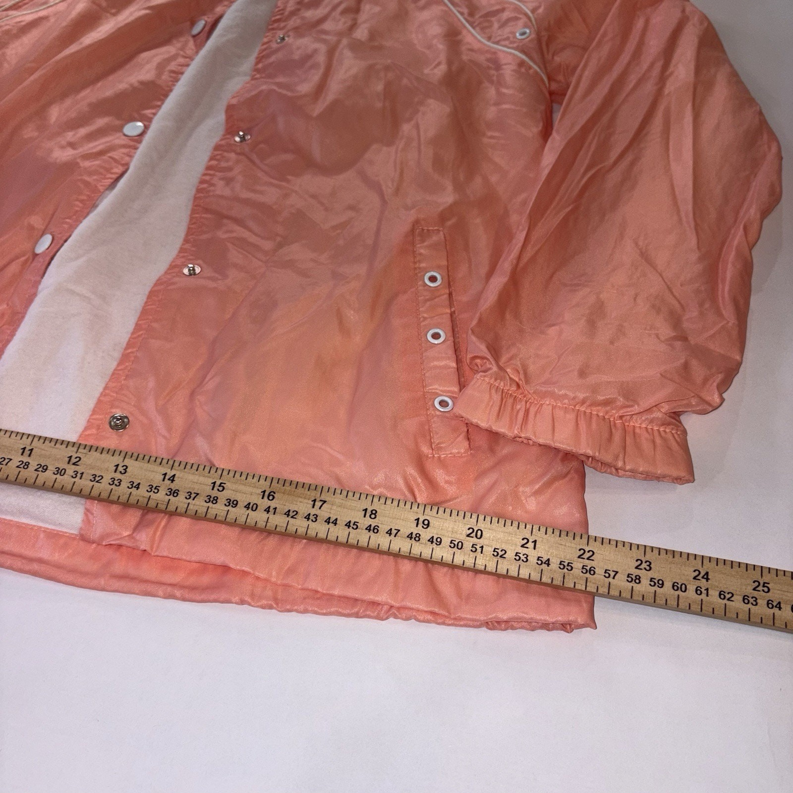Vintage 80s 90s Windy Weather Windbreaker Peach Pastel Retro Shell Jacket Sz S