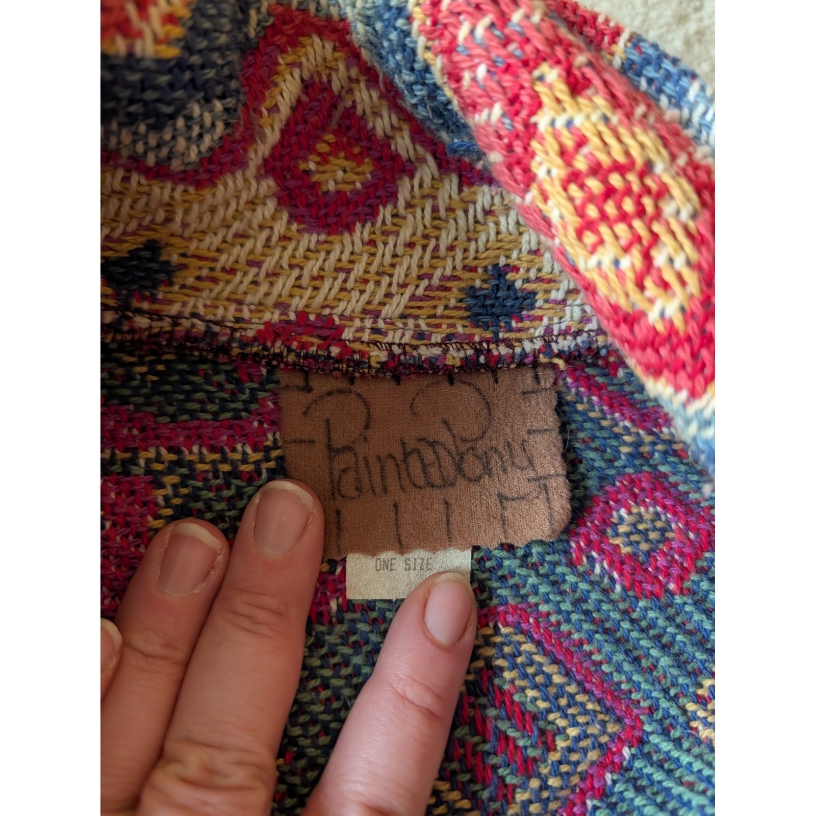 Vintage Paint Pony Cropped Tapestry Jacket Southwestern Cotton Woven- Medium