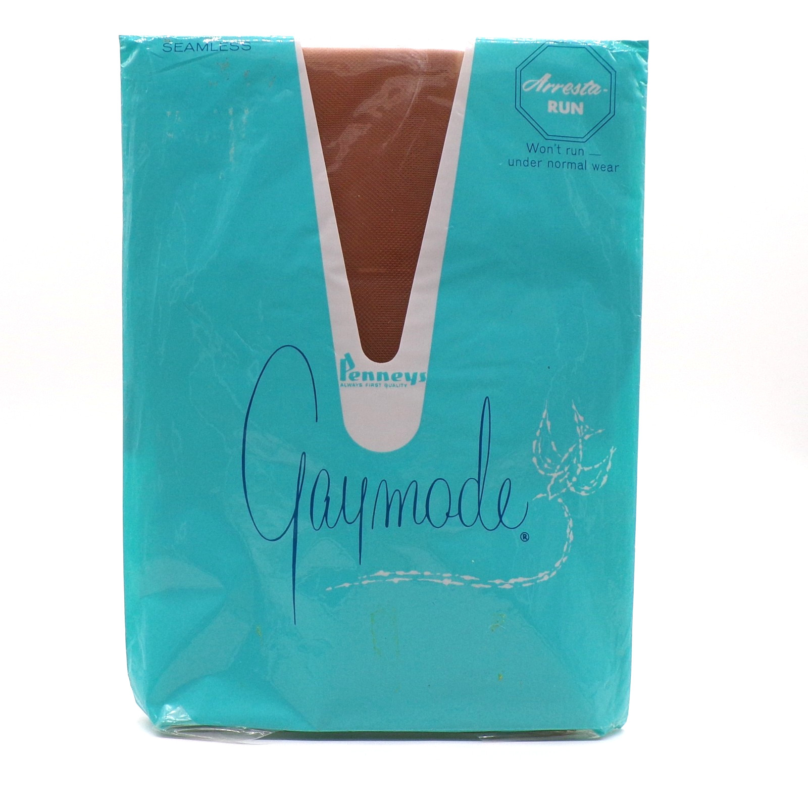 VTG Penneys GAYMODE Stockings Arresta Run Thigh High Seamless Sz 10 Average NOS