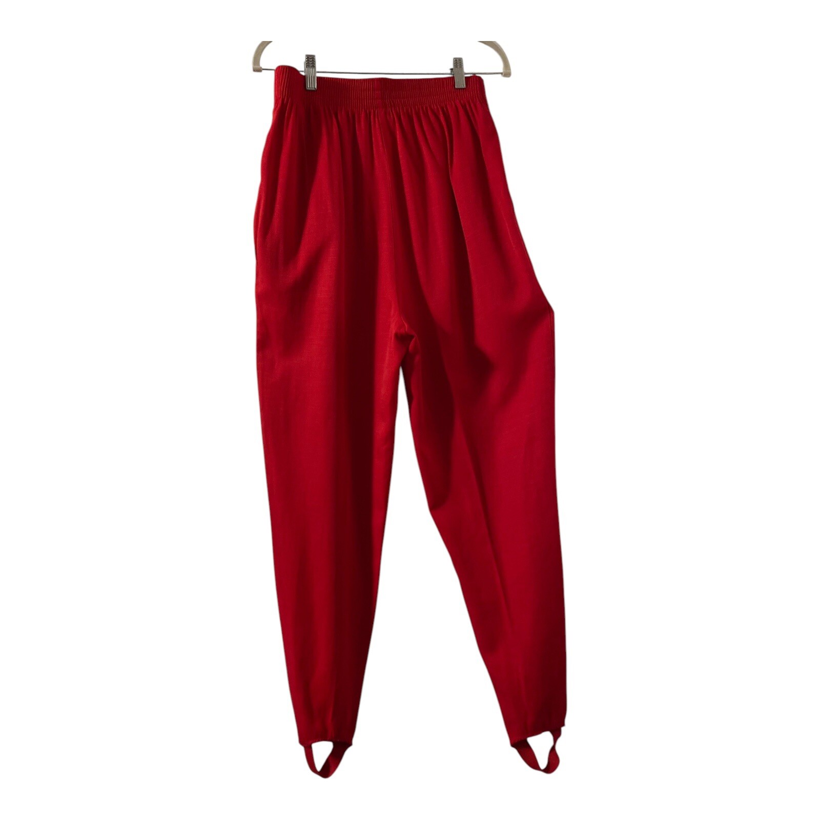 Vintage Counterparts Women’s Red Pleated Stirrup Pants Trousers Elastic Waist
