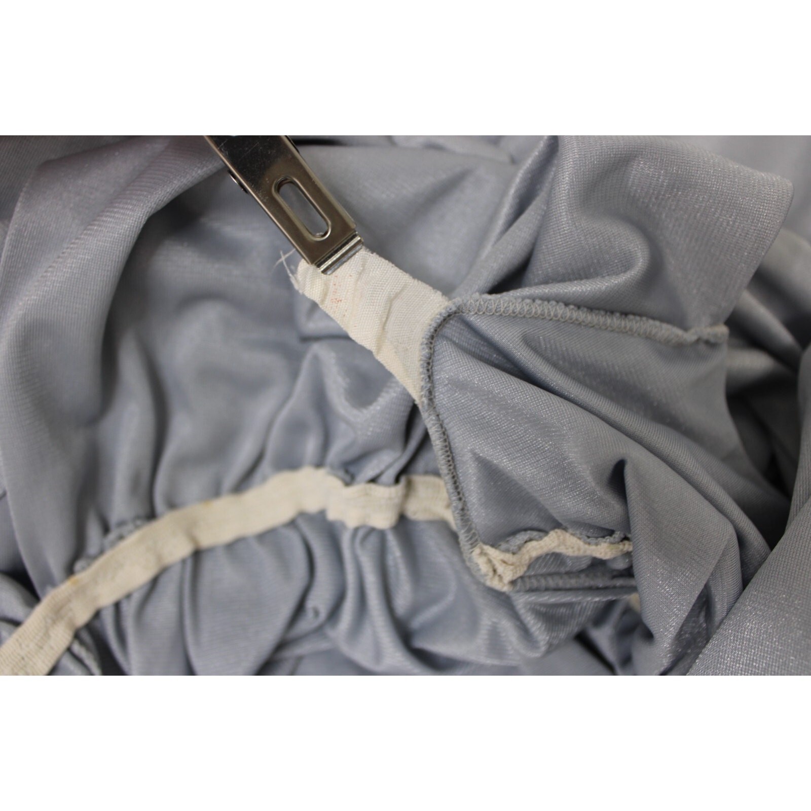 Nightgown Size S Vintage 70’s Silver Gray Satin Silky Long Full Flowy Women’s
