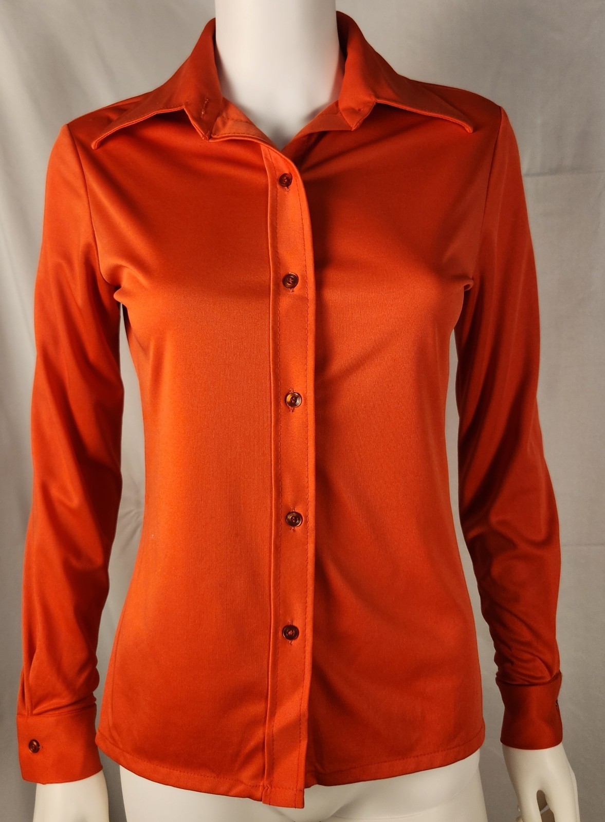 70s Jayson Classics Orange Retro/Mod/Indie Women’s Button Up Shirt 10