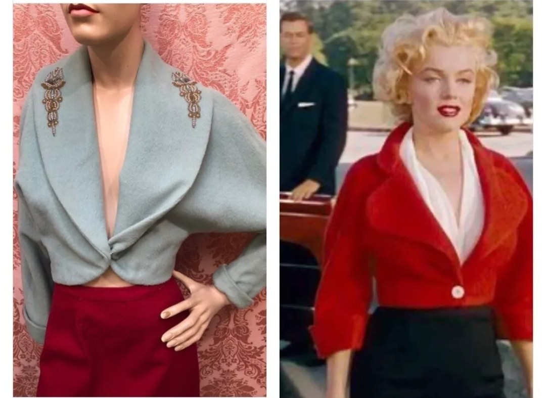 Vtg 1940s-50s FORSTMANN Pink Wool MATADOR BOLERO JACKET w/BEADING