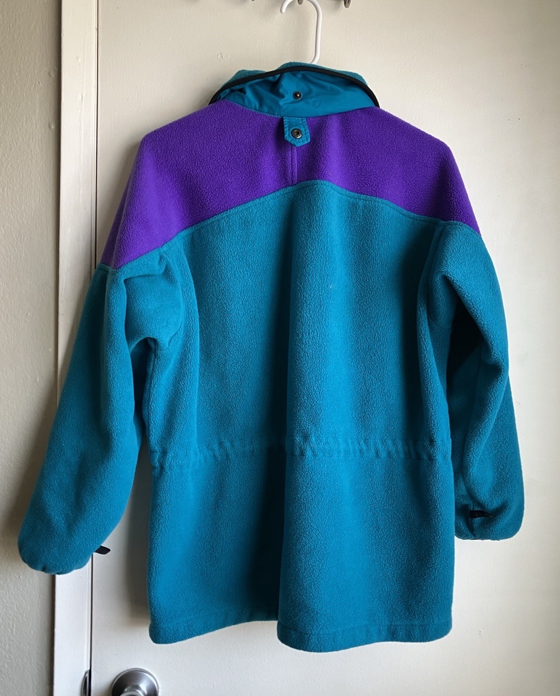 Columbia Sportswear Vintage Colorblock Fleece Jacket Teal Purple Womens 23” PTP