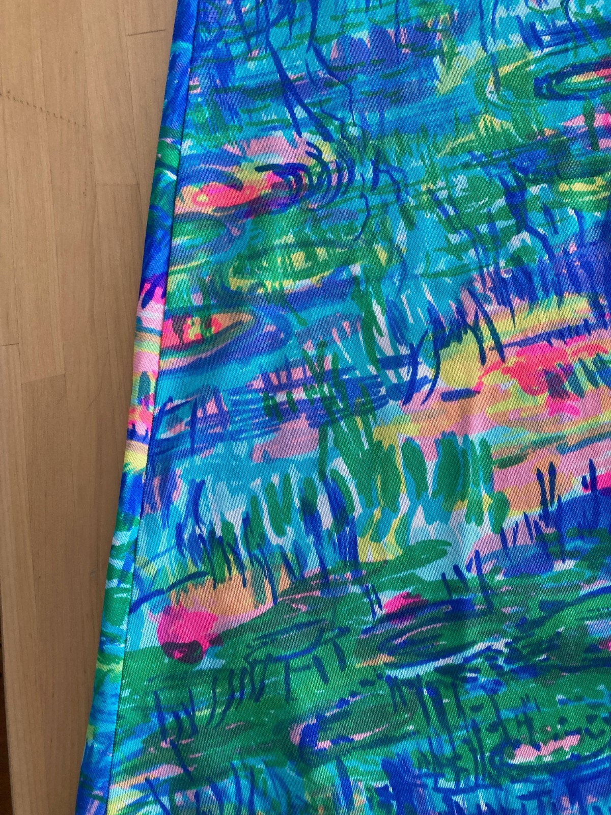Kayser Monet waterlilies 1976 nightgown size small- nylon-unique, vintage