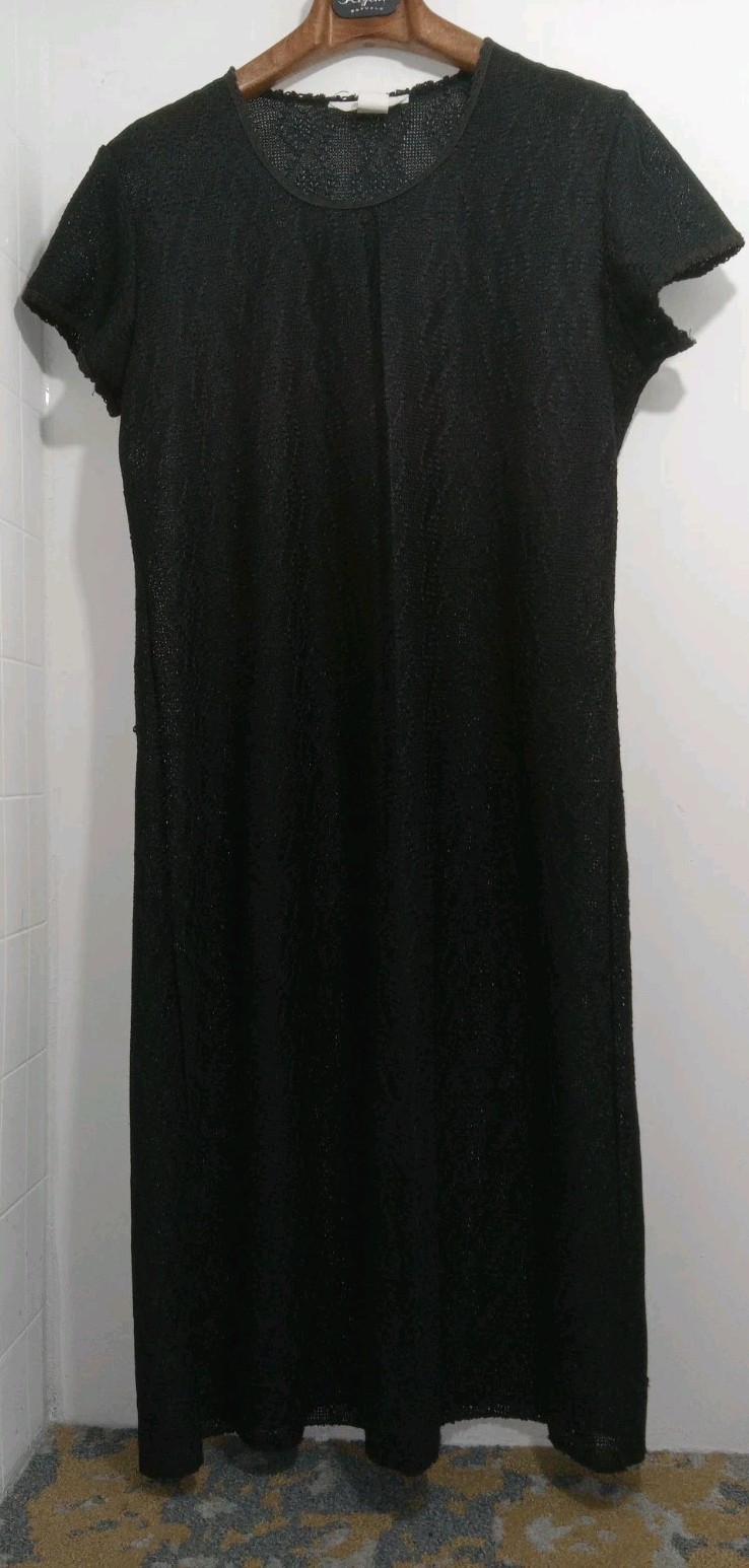Vintage Montgomery Ward Black Lace Short Sleeve Dress Sz 17/18