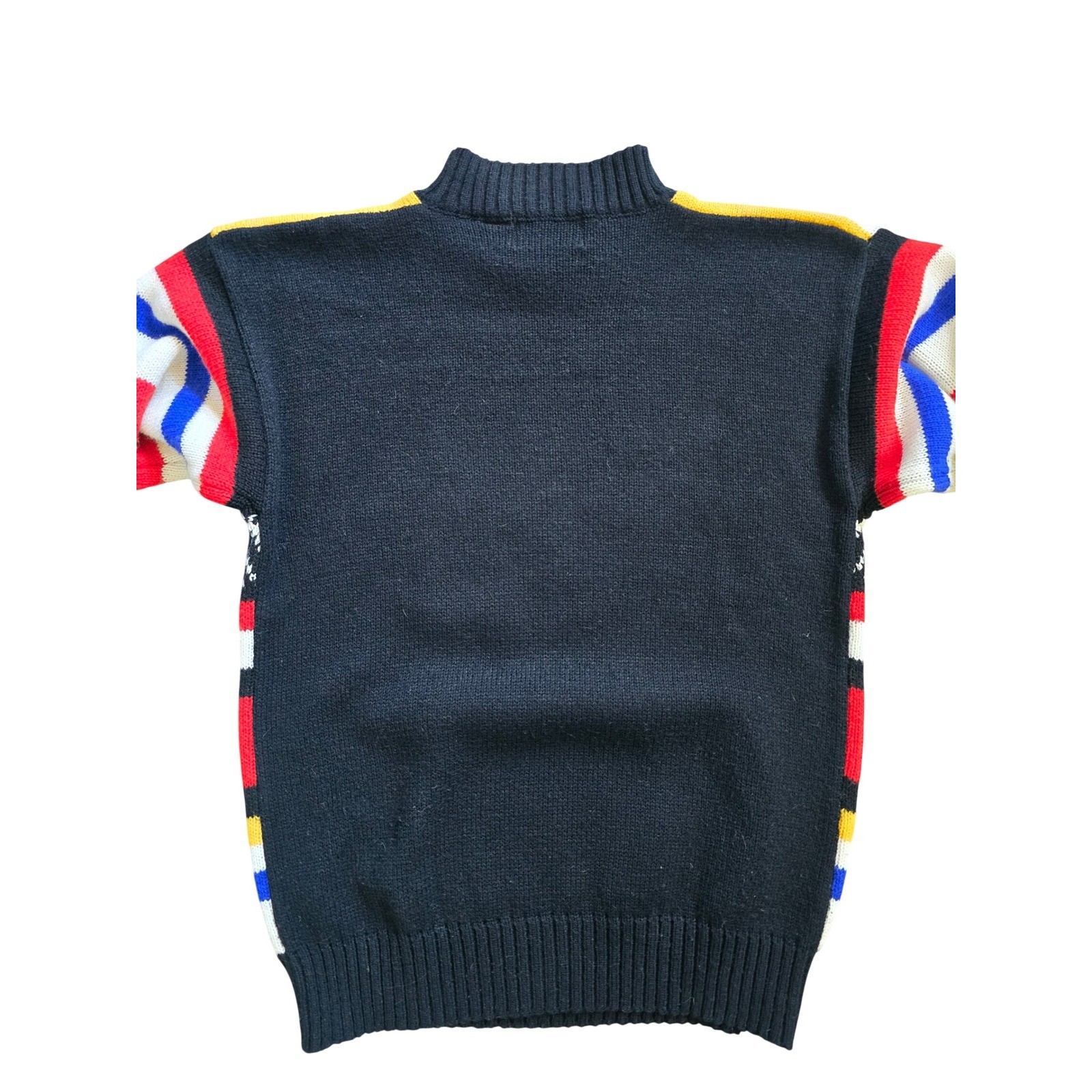 Vintage colorful Sweater Womens M Design zone 1980s red yellow stripes geometric