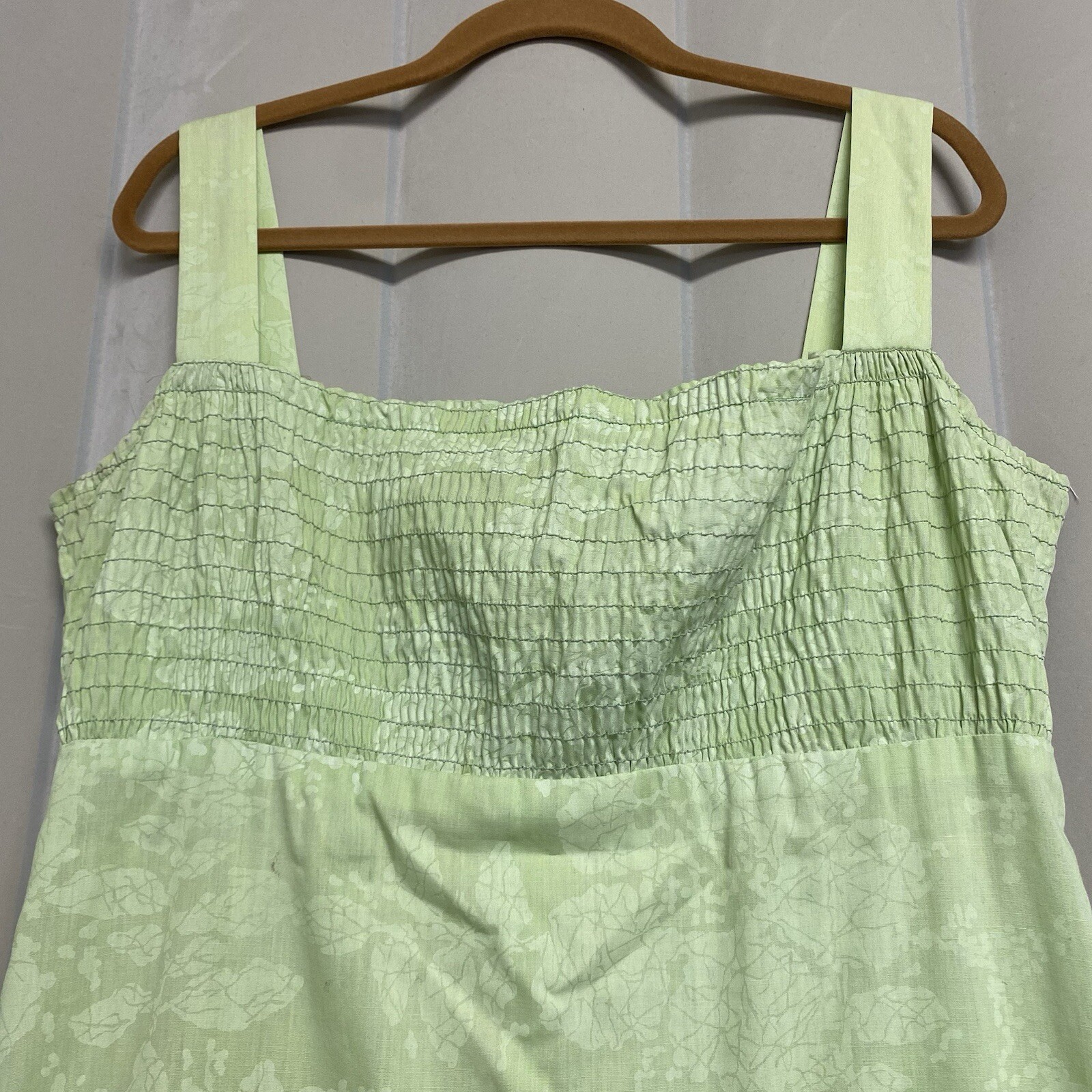 Vintage Penneys Hawaii Women’s Dress Medium Hawaiian Sundress Maxi Smocked Lime