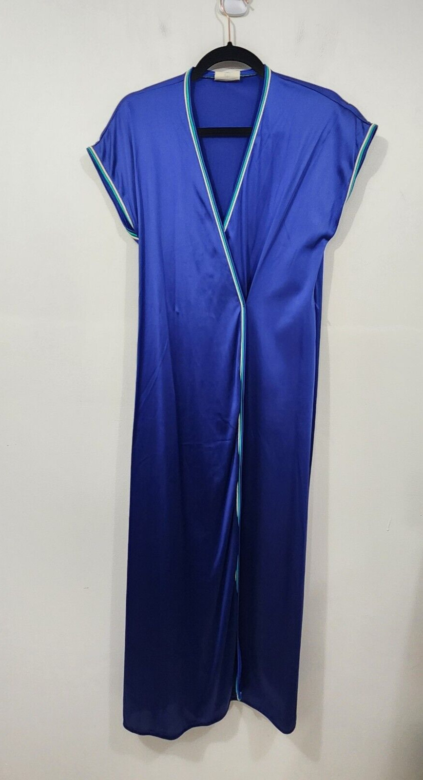 Women’s Vintage 70s XS/S Misses JC Penney Nylon Royal Blue Teal White Piping Cap