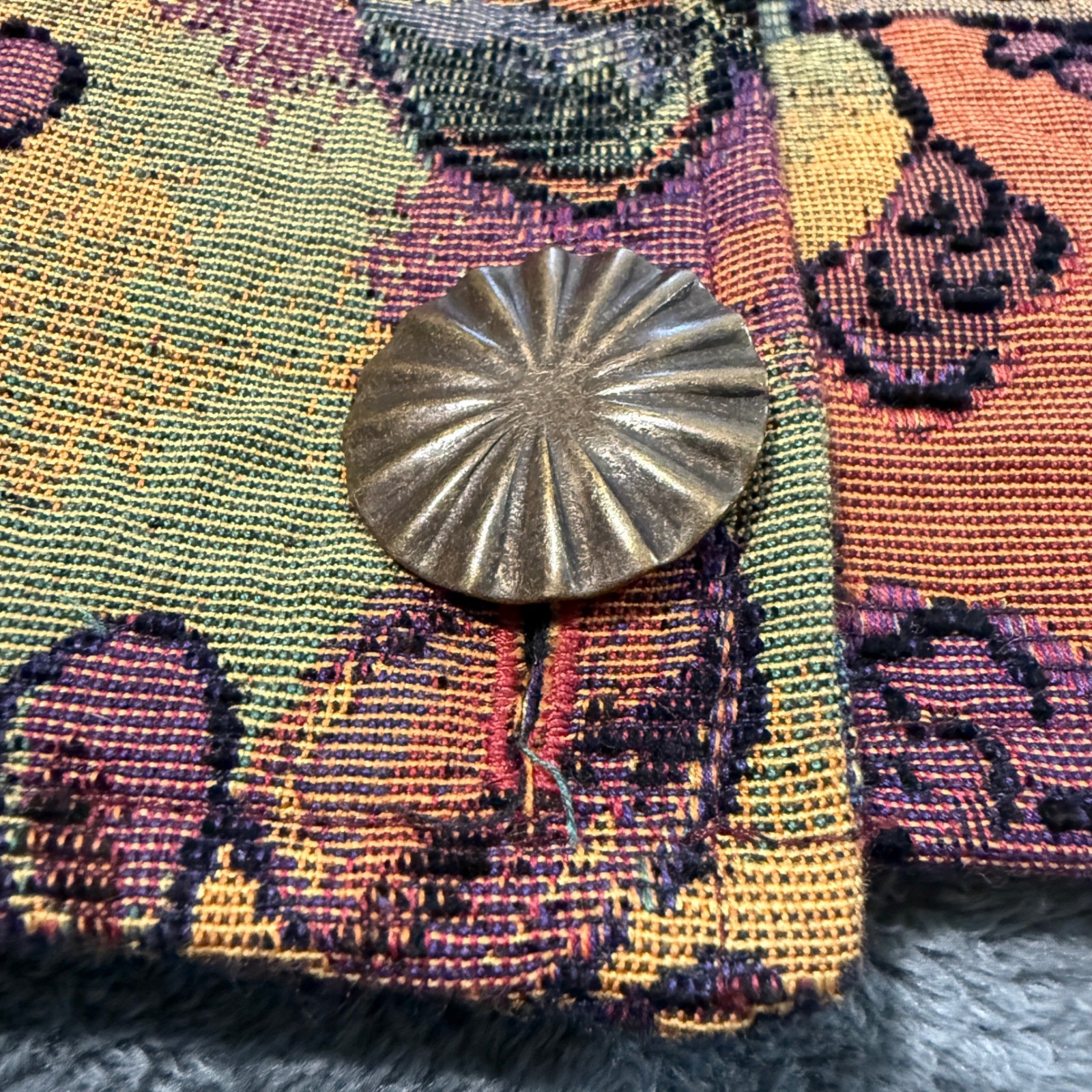 Painted Pony Vintage Tapestry Jacket Southwestern Floral Sunburst Button Medium