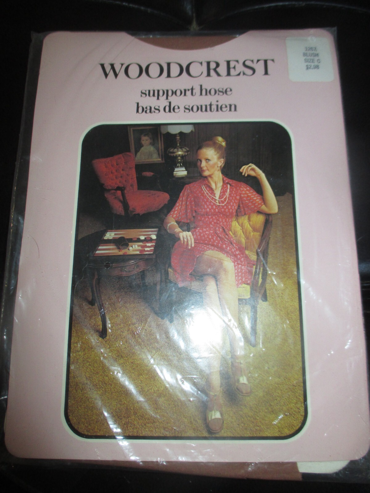 WOODCREST Vintage BLUSH Seamless STOCKINGS – Size 10 1/2 to 11 – 1970’s
