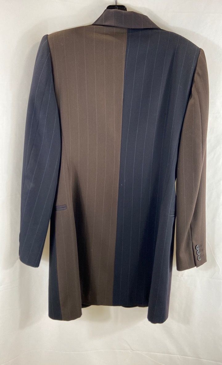 Vintage 90s Dolce & Gabbana Women’s Colorblock Pinstripe Longline Blazer Sz 42