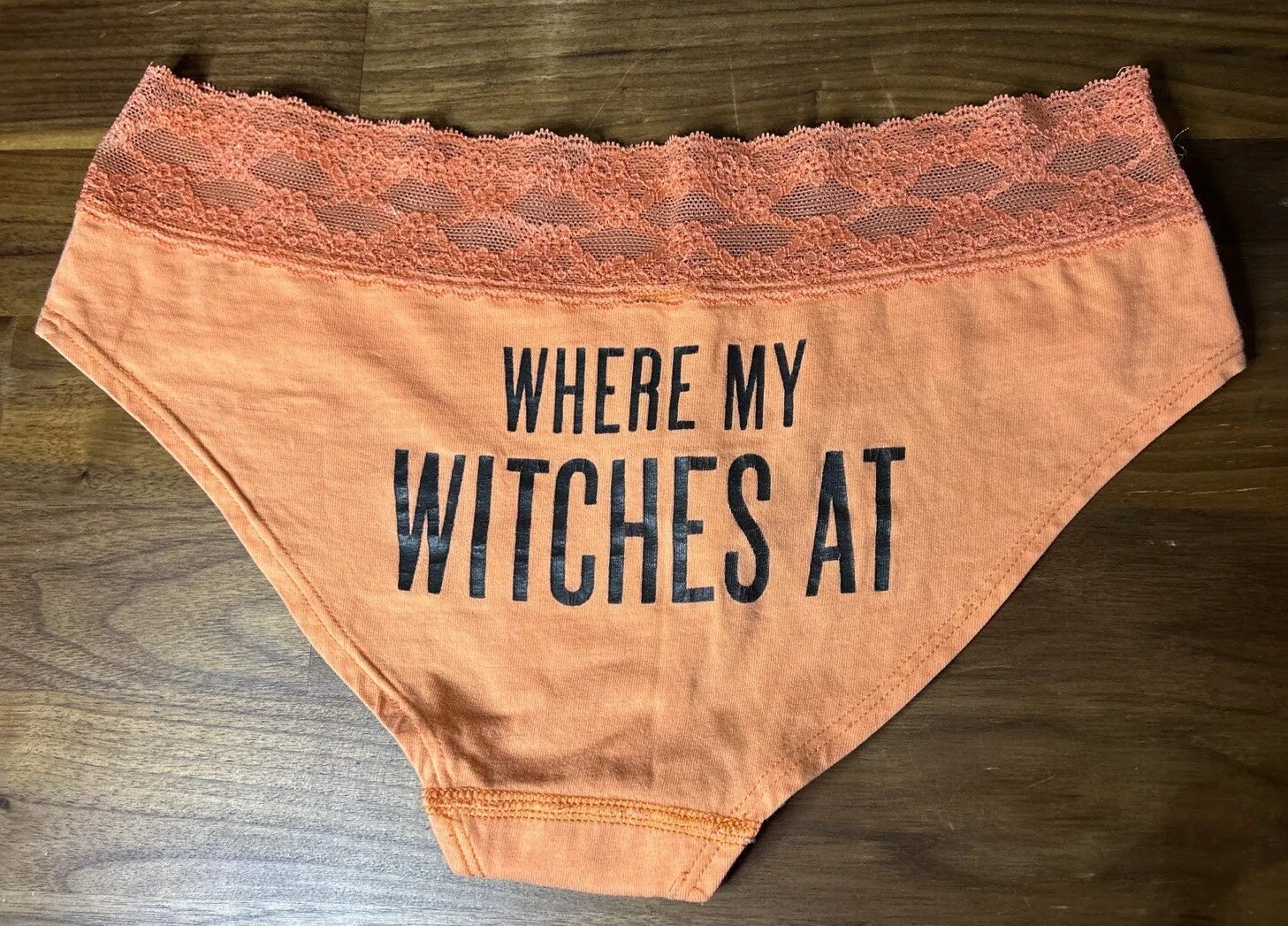Victoria’s Secret Halloween “Where My Witches” Bikini Panties Small Low Rise Hip