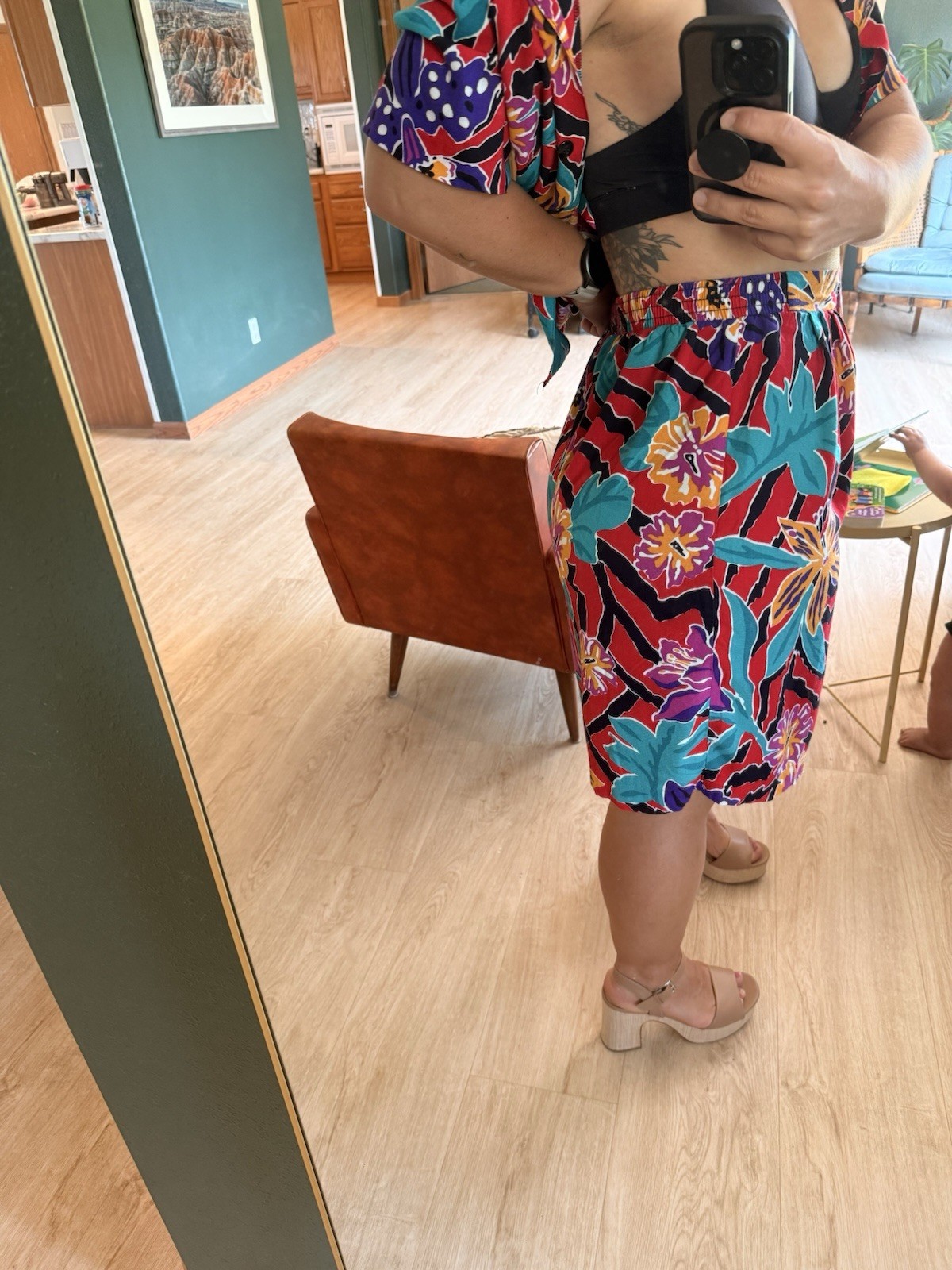 Vintage 80s/90s Sag Harbor 2-Piece Abstract Floral Short Set