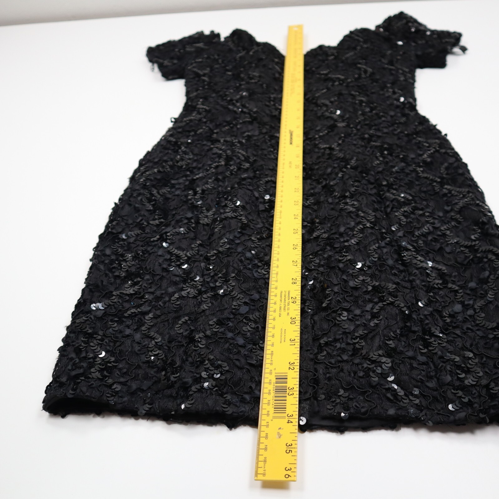 Vintage Karen Lucas for Niki Black Sequin shoulder dress size 8 prom tea
