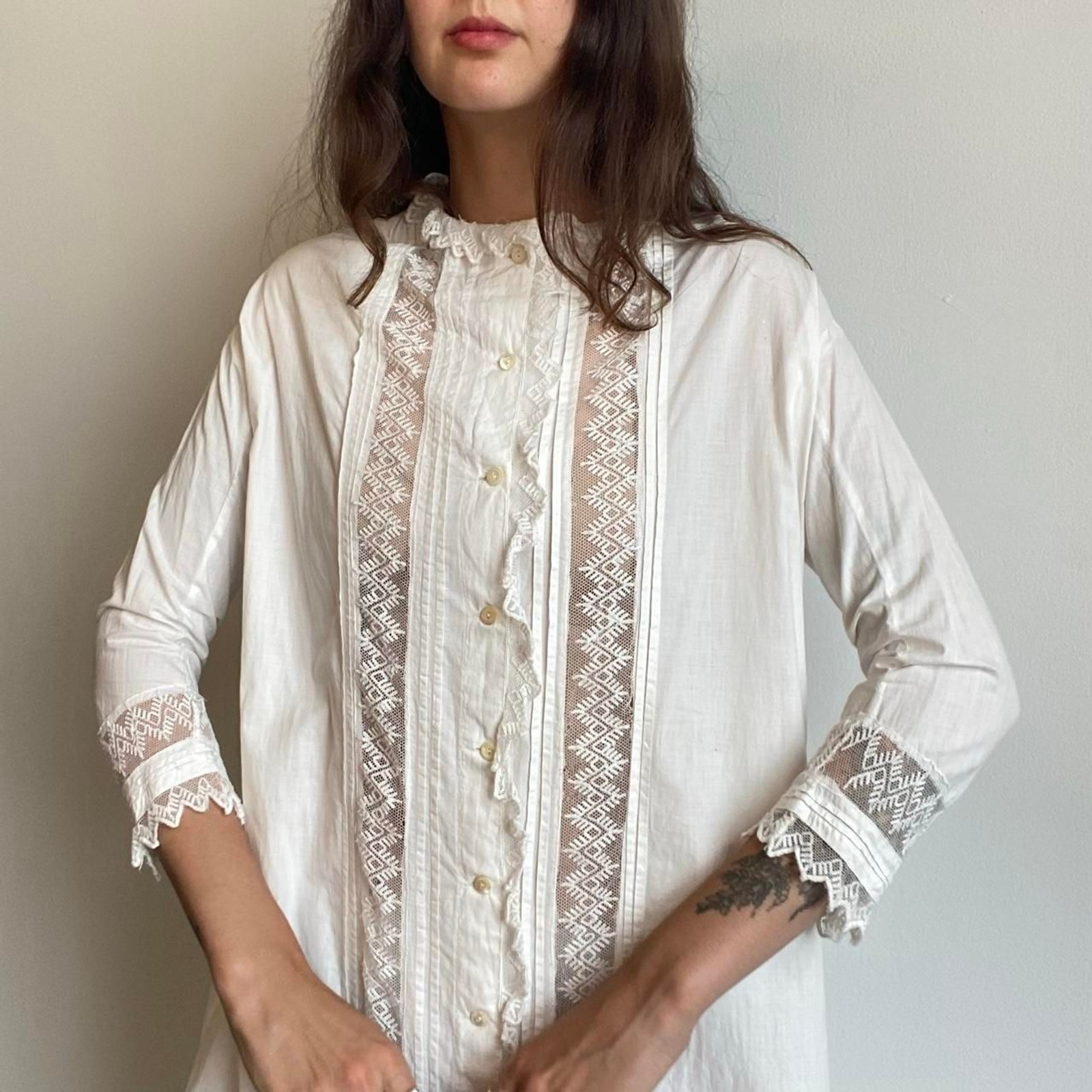 1900s Edwardian antique nightgown