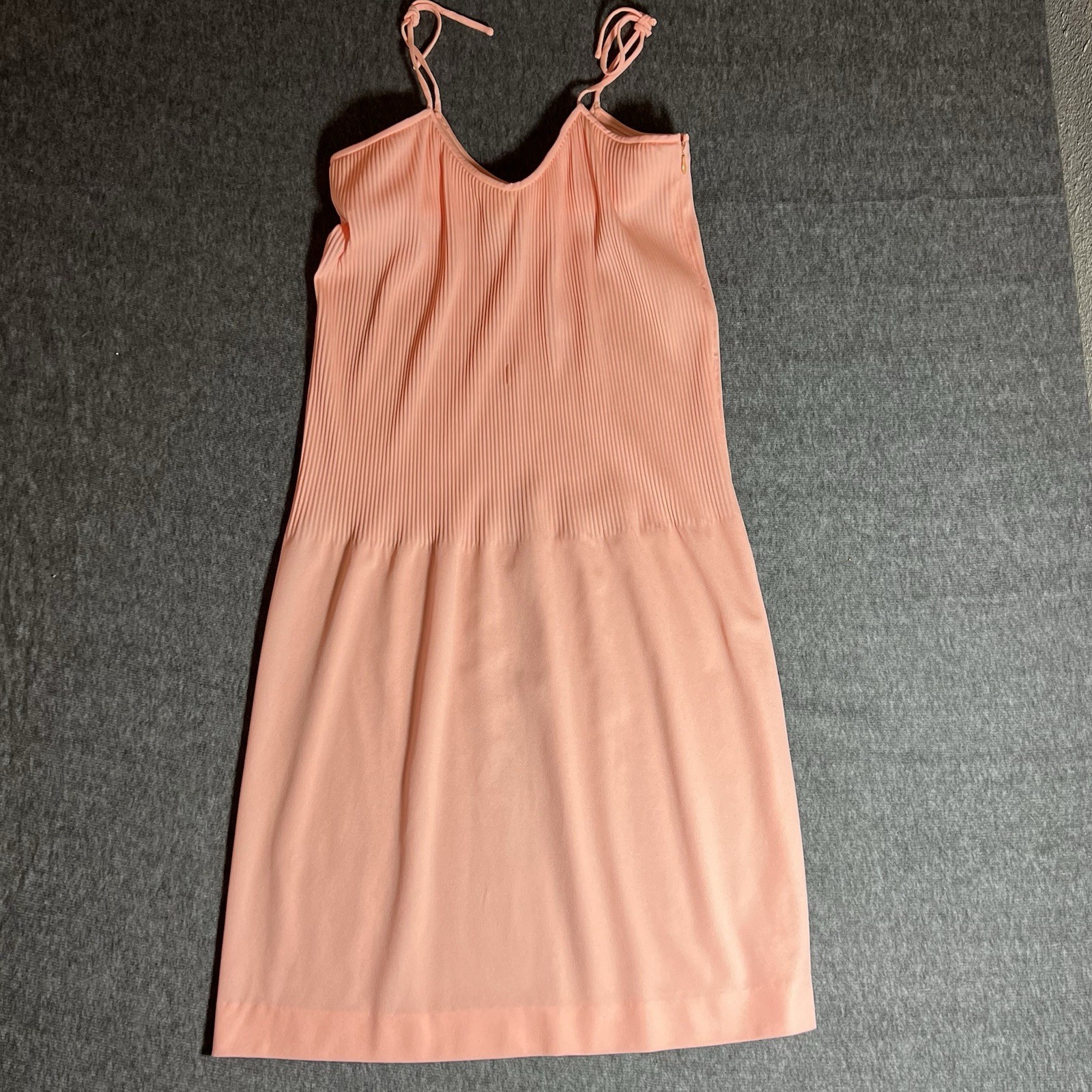 Vintage HERMAN MARCUS Dallas Peach Pleated Dress See Size Notes