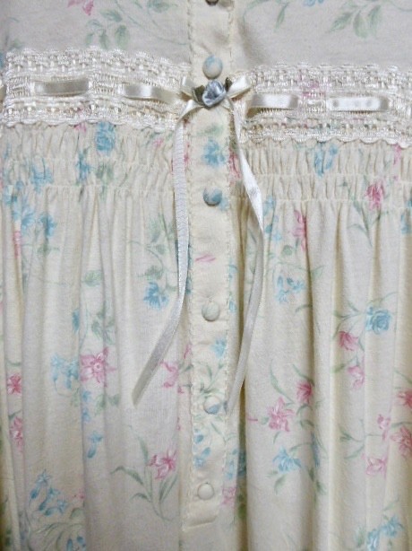 VTG NWT Cottage Core Nightgown Yellow Floral Lace Bow Long Women’s Sz 1X Prairie