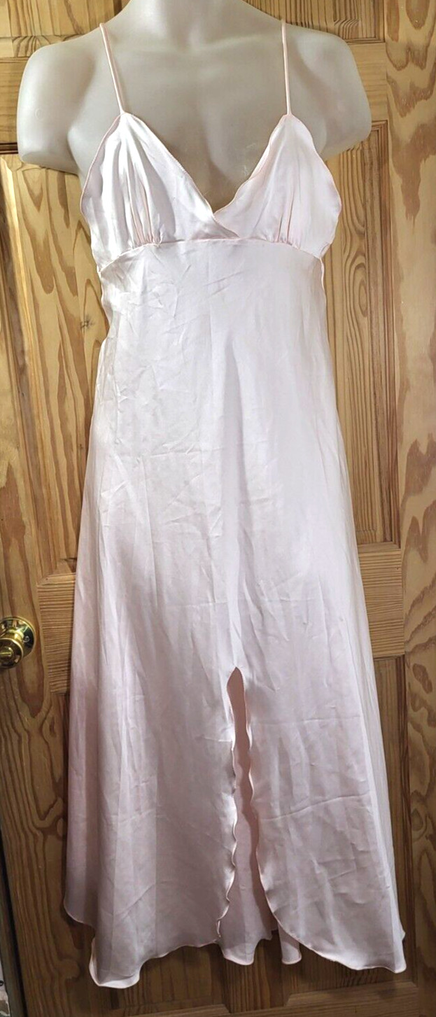 Vintage Georgette Trabolsi long Powder Pink Night gown Nightie Slip Size Small