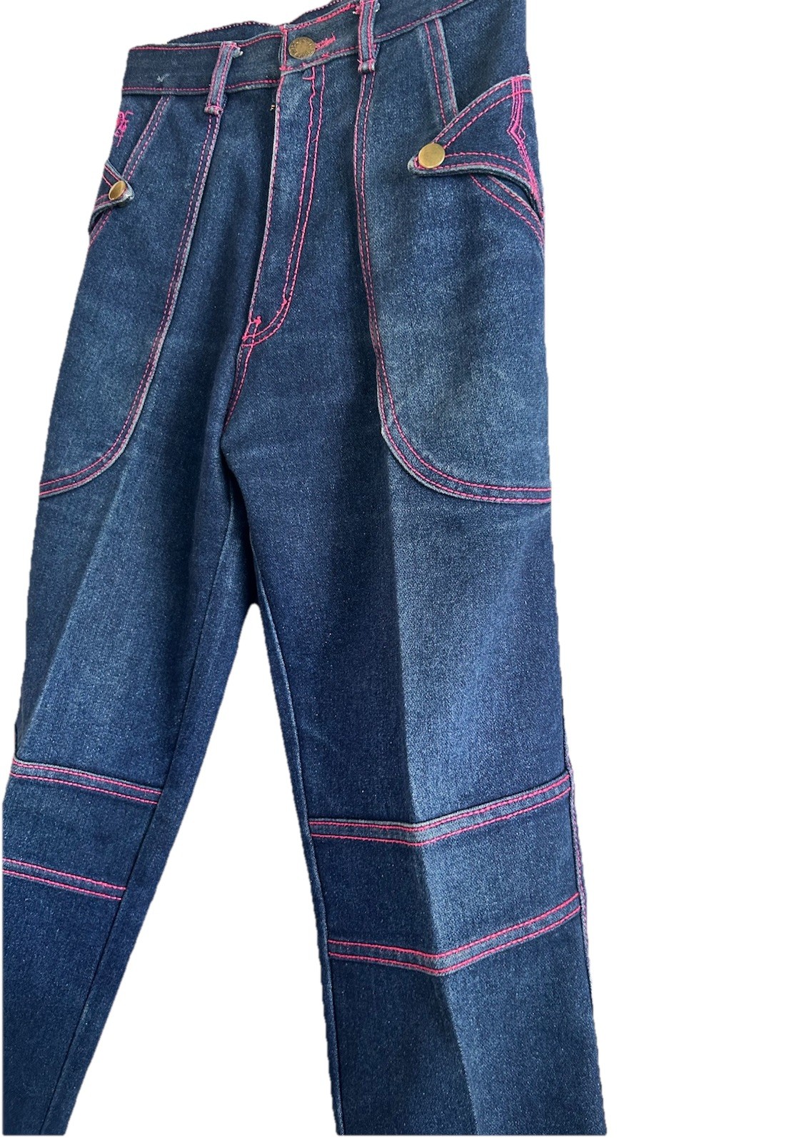Vintage Women’s 1980s Filippo-Totti High Waisted Jean Over Stitching Size 3/4