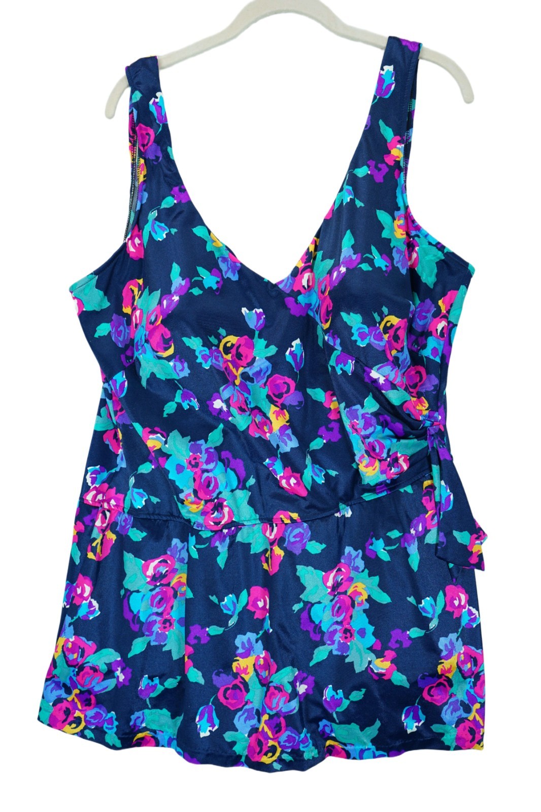 Vintage 80s Maxine of Hollywood Floral Swimsuit Size 26W Made in USA