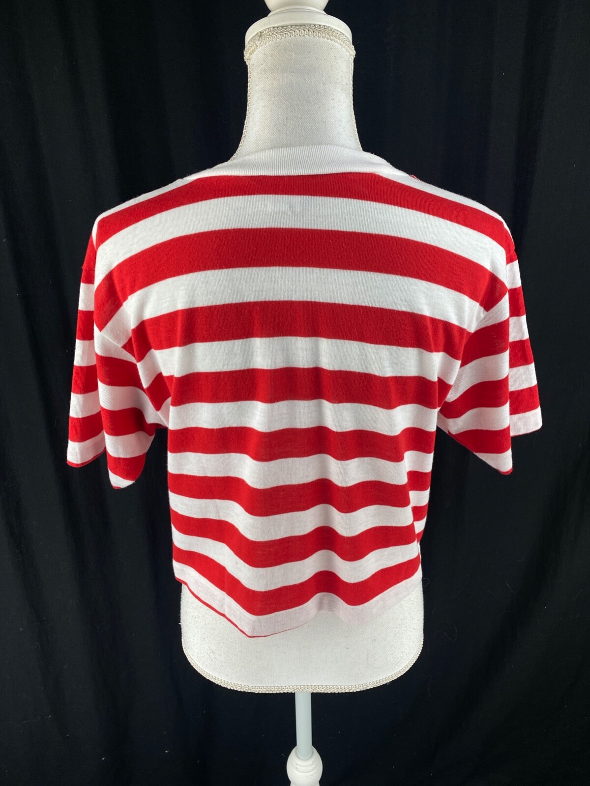 St. Maarten Yacht Club Womens Nautical Cropped Vtg 80s Sailing Beach T-Shirt OS