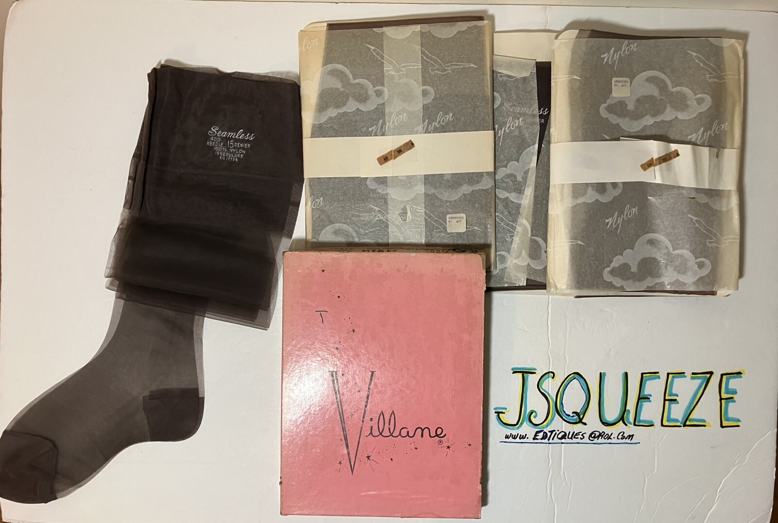Vintage Stockings 9 pairs size 8 1/2 Off Black 15 Denier Reinforced Heels & Toes